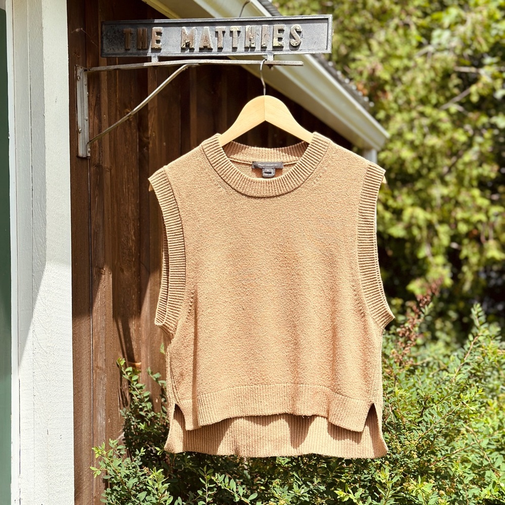 French Connection Knitted Acrylic mix Tank - tan - XL